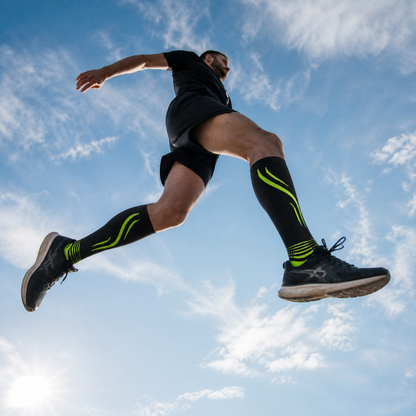 Chaussettes de compression running CARBONE — maintien & récupération